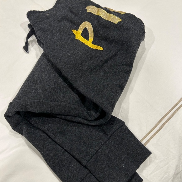 VS Pink Bling rainbow logo back dark gray jogger sweatpants XS - Picture 4 of 6